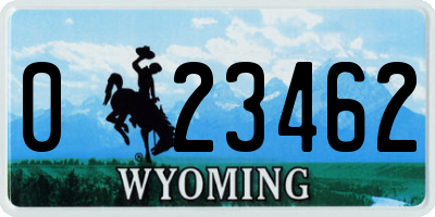 WY license plate 023462