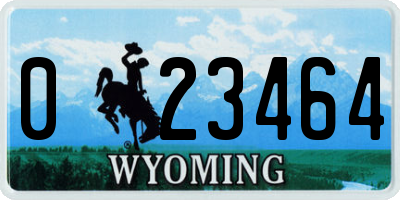 WY license plate 023464