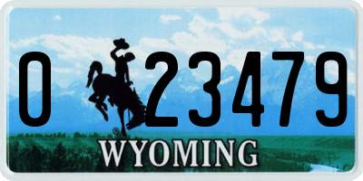 WY license plate 023479