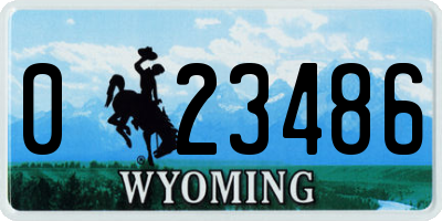 WY license plate 023486