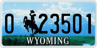 WY license plate 023501