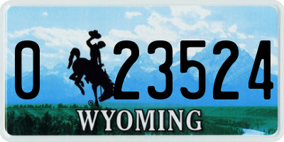 WY license plate 023524