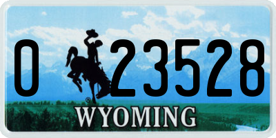 WY license plate 023528
