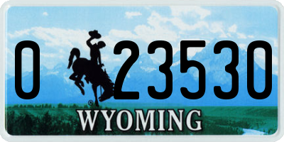 WY license plate 023530