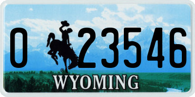 WY license plate 023546