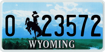 WY license plate 023572