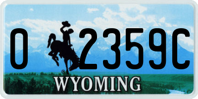 WY license plate 02359C