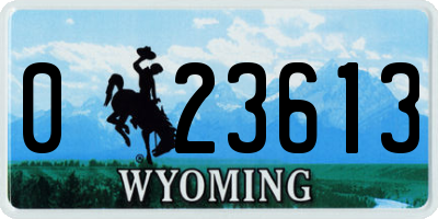 WY license plate 023613