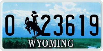 WY license plate 023619