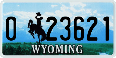 WY license plate 023621
