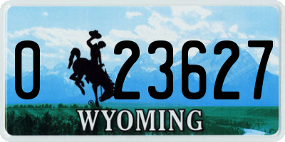 WY license plate 023627