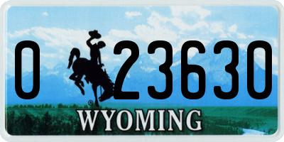 WY license plate 023630