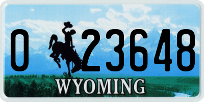 WY license plate 023648