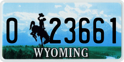 WY license plate 023661