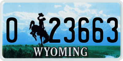 WY license plate 023663