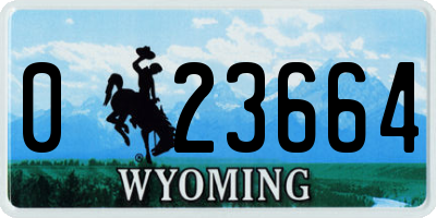 WY license plate 023664