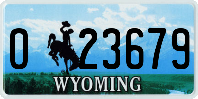WY license plate 023679