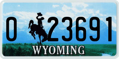 WY license plate 023691