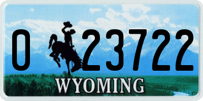 WY license plate 023722