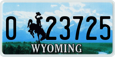 WY license plate 023725