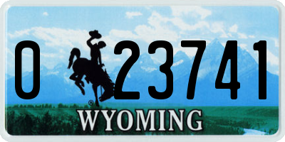 WY license plate 023741