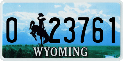 WY license plate 023761