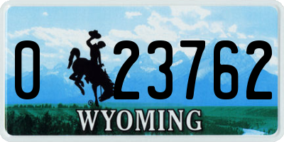 WY license plate 023762
