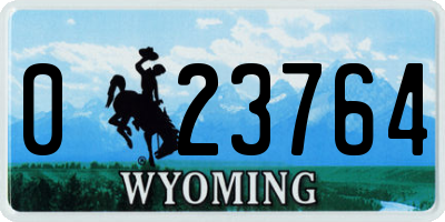 WY license plate 023764