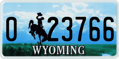 WY license plate 023766