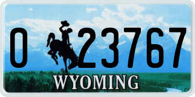WY license plate 023767