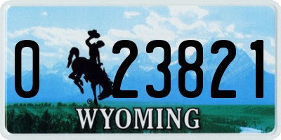 WY license plate 023821