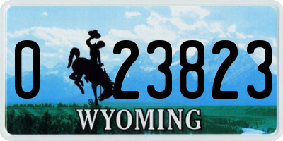 WY license plate 023823