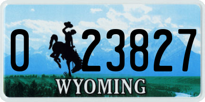 WY license plate 023827