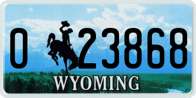 WY license plate 023868
