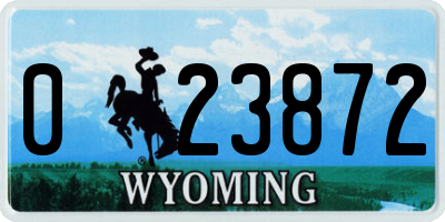 WY license plate 023872