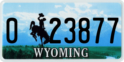 WY license plate 023877