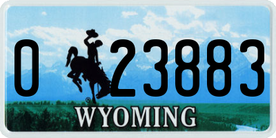 WY license plate 023883
