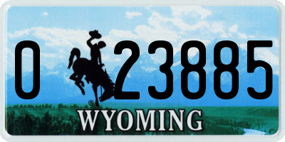 WY license plate 023885