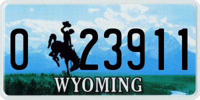 WY license plate 023911