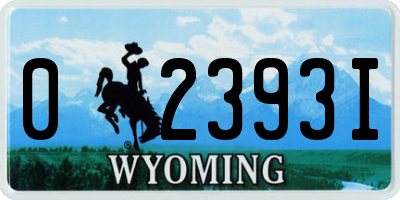 WY license plate 02393I