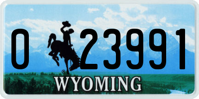 WY license plate 023991
