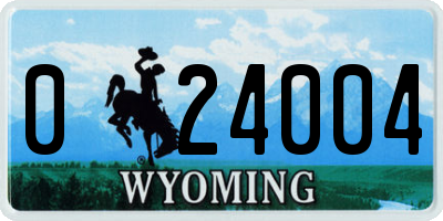 WY license plate 024004