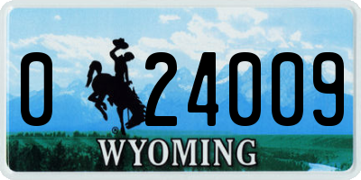 WY license plate 024009
