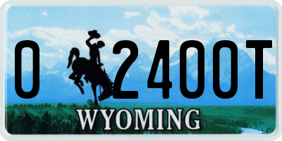 WY license plate 02400T