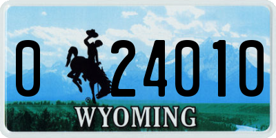 WY license plate 024010