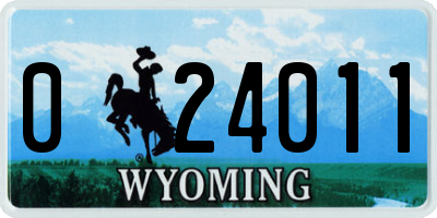 WY license plate 024011