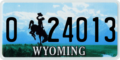 WY license plate 024013
