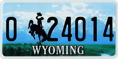 WY license plate 024014