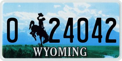 WY license plate 024042