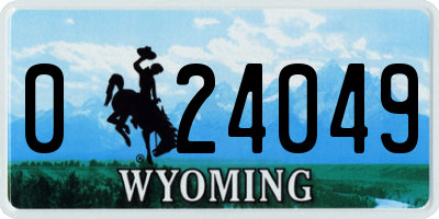 WY license plate 024049